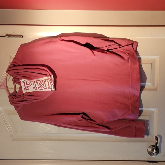 Victorias Secret Pink, pink cropped top hoody - Picture 2 of 3